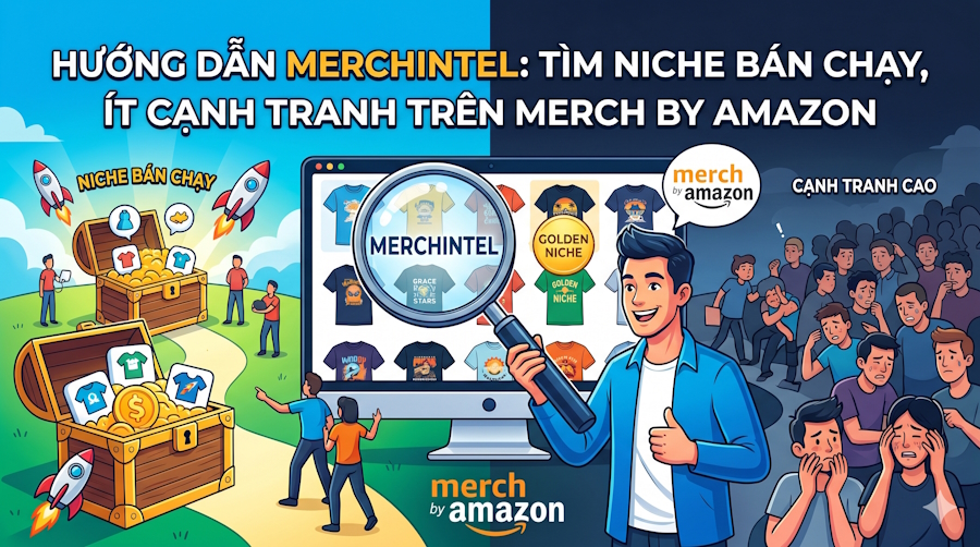 🔍 Hướng Dẫn MerchIntel: Tìm Niche Bán Chạy Ít Cạnh Tranh Trên Merch by Amazon